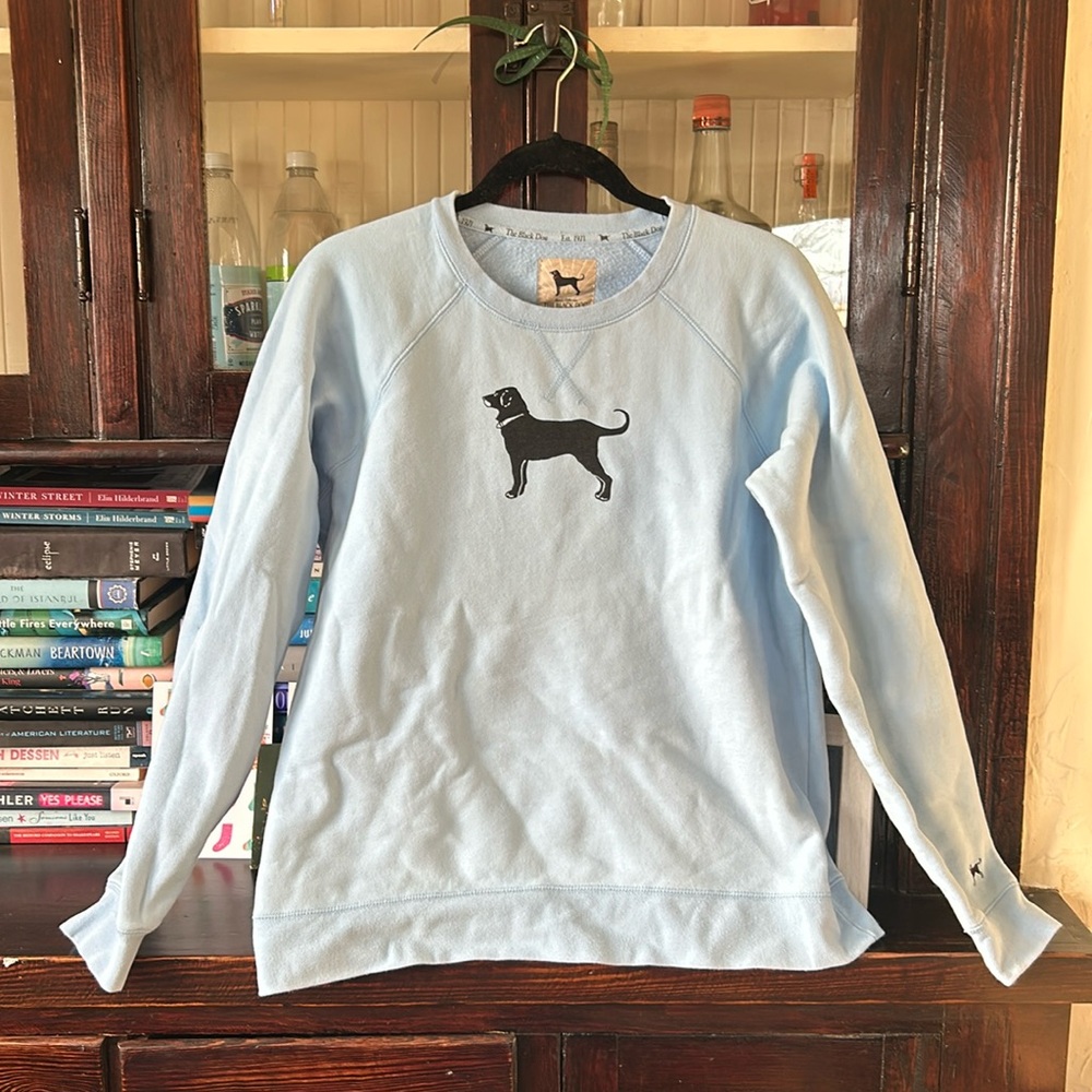 Light blue black dog sweatshirt